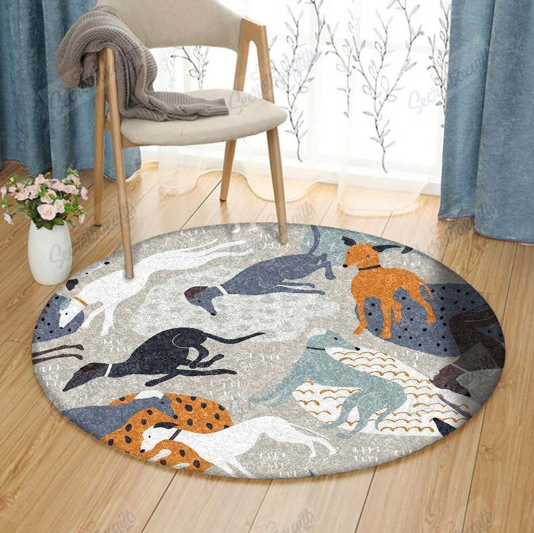 Greyhounds Round Carpet