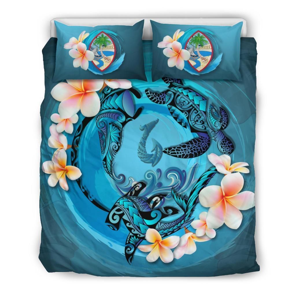 Guam Blue Plumeria Animal Tattoo Bedding Set