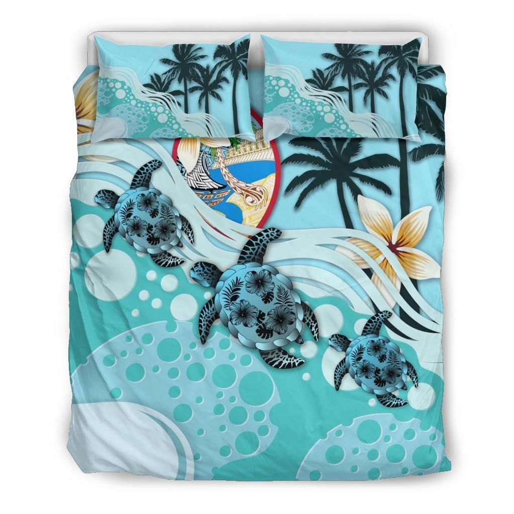 Guam Blue Turtle Hibiscus Bedding Set