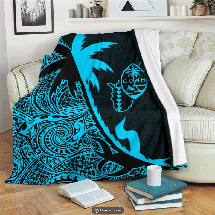Guam Coconut Tree Sherpa Fleece Blanket