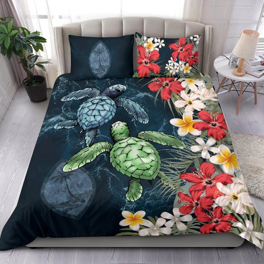 Guam Turtle Plumeria Bedding Set
