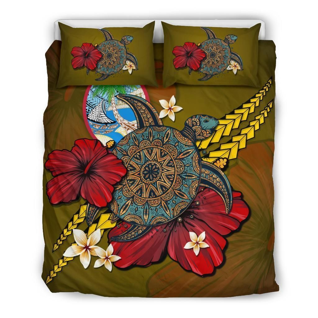 Guam Yellow Turtle Tribal Bedding Set