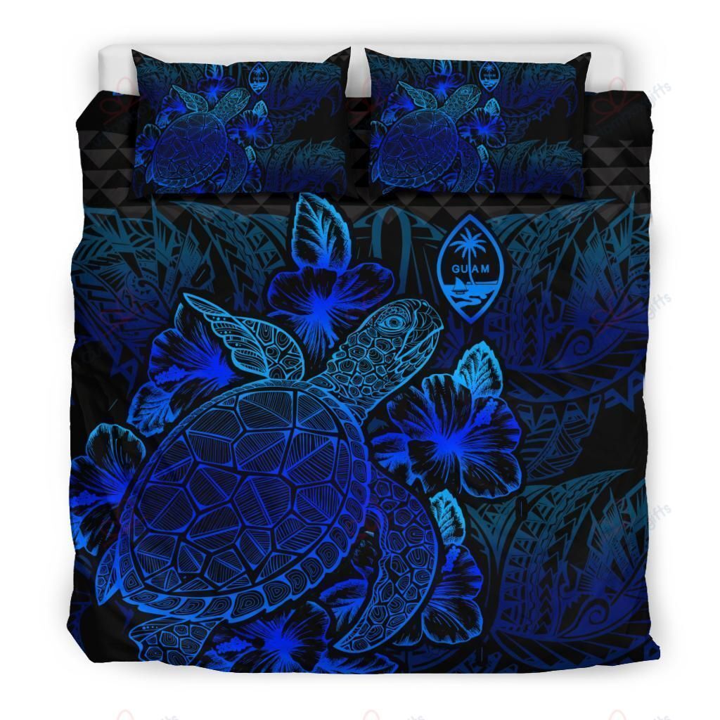 Guamblue Color Turtle Printed Bedding Set