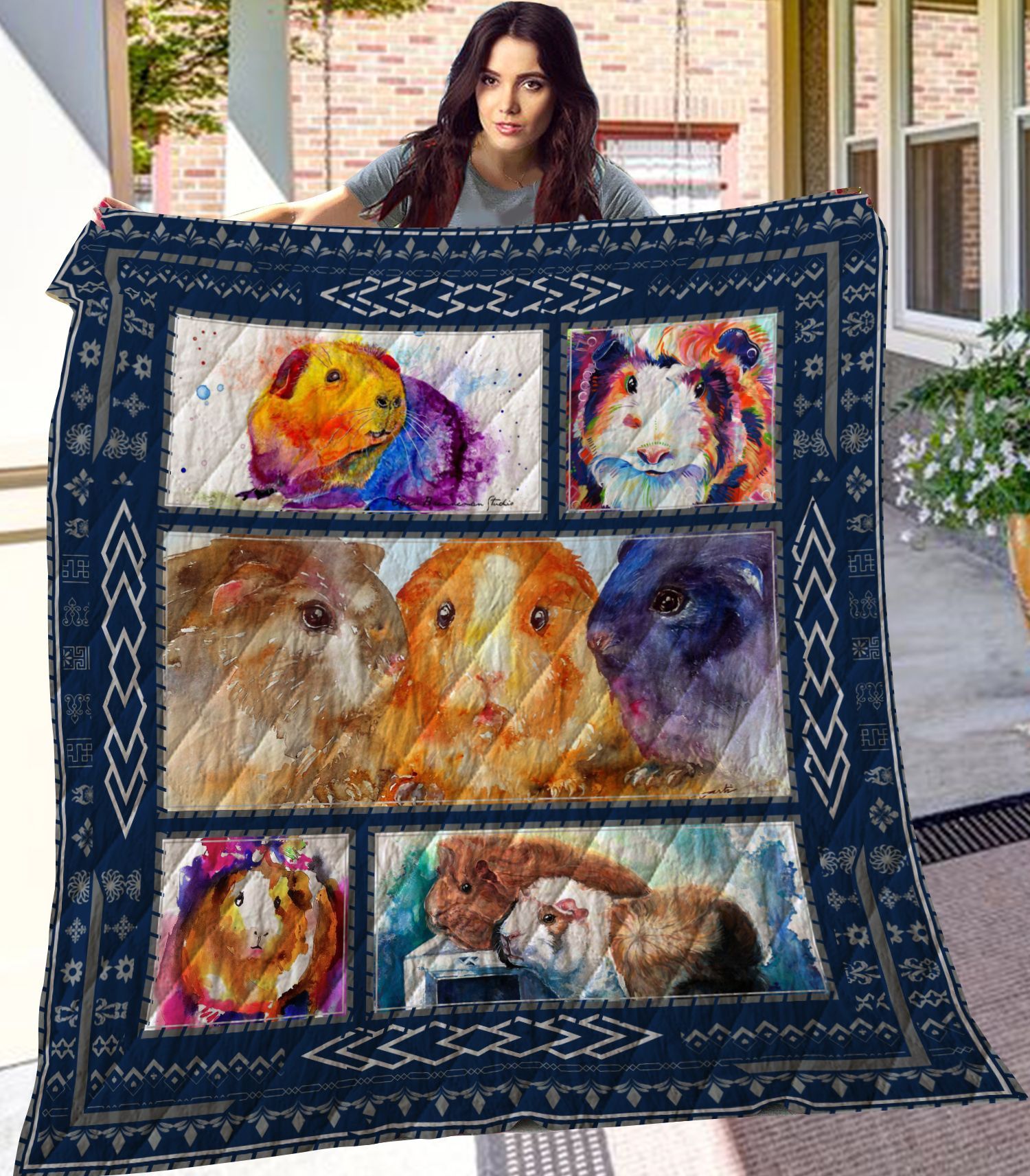 Guinea Pig 3 Sherpa Fleece Blanket