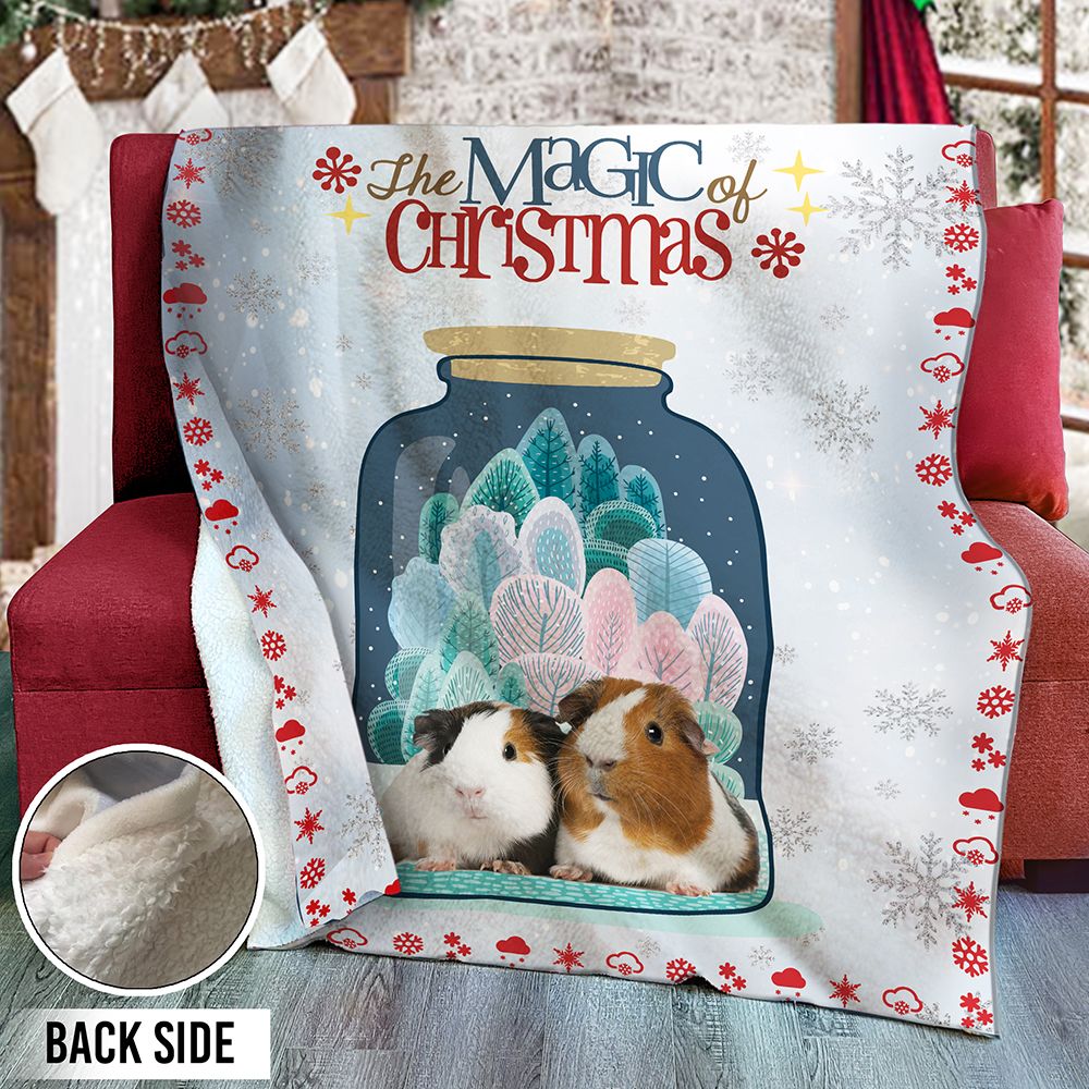Guinea Pig Christmas Sherpa Fleece Blanket