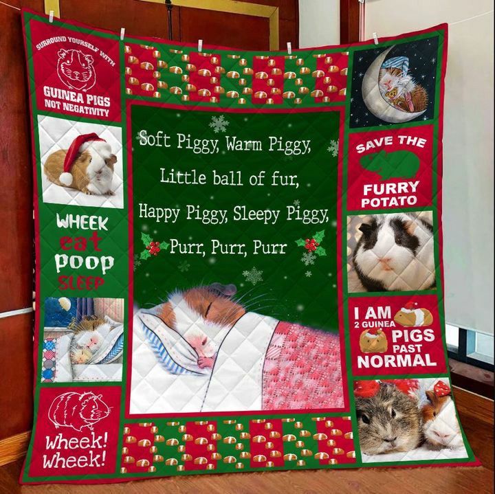 Guinea Pig Christmas HHC121128TH Quilt Blanket