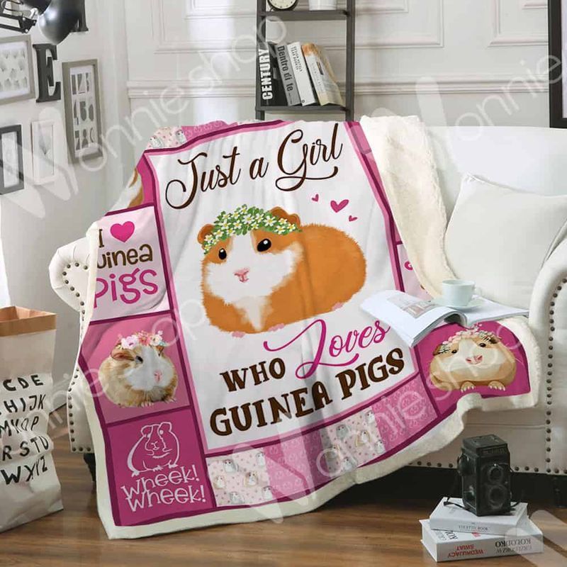 Guinea Pig Girl Sherpa Fleece Blanket