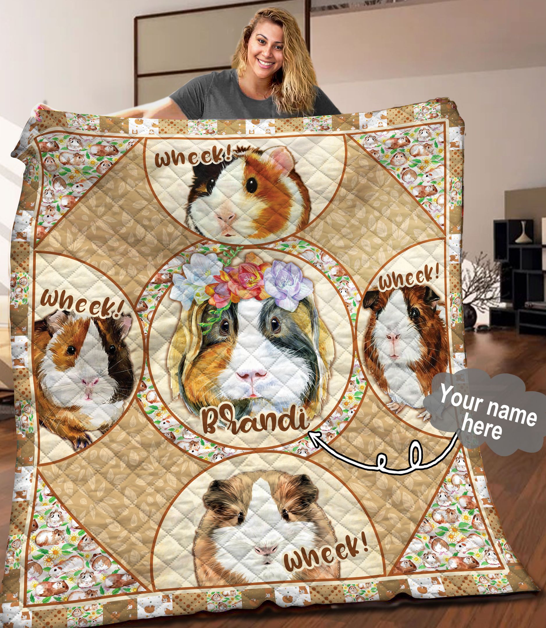 Guinea Pig Personalized Quilt Blanket C9B110603TA