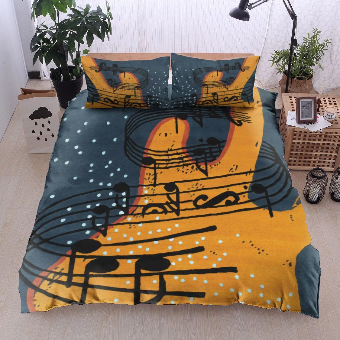 Guitar And Music Note Bedding Set