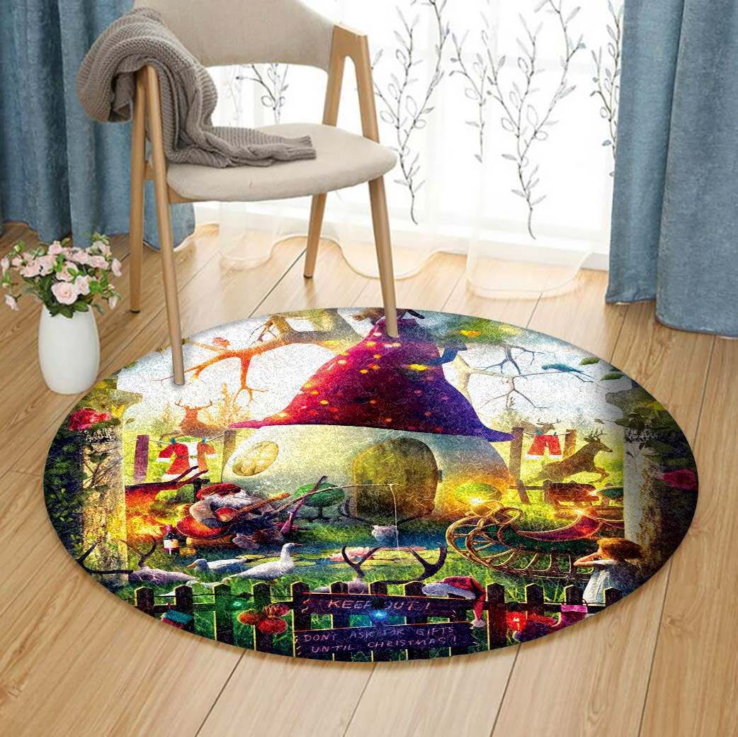 Guitar Christmas Round Carpet