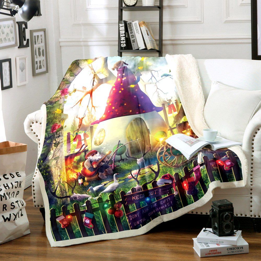 Guitar Christmas Sherpa Fleece