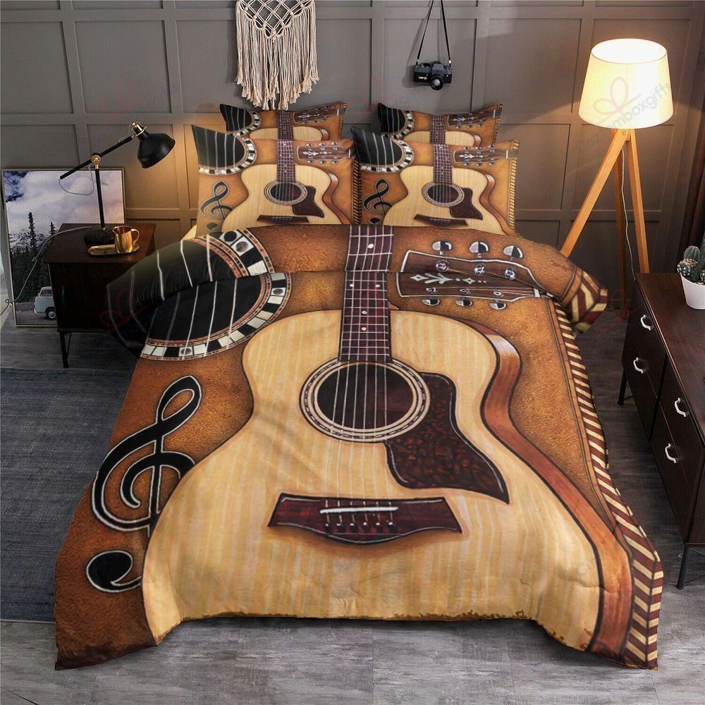 Guitar Classic Music Notes Bedding Set
