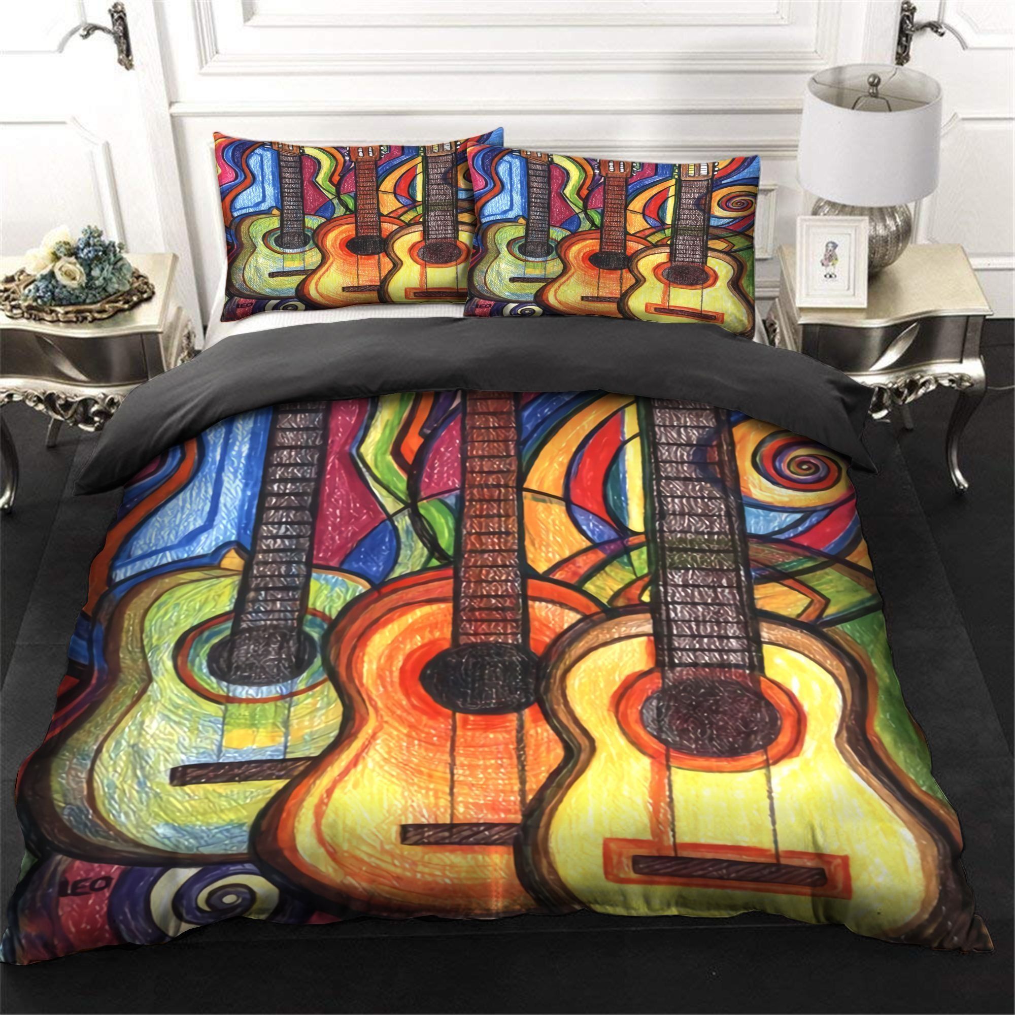 Guitar Drawing Color Bedding Set