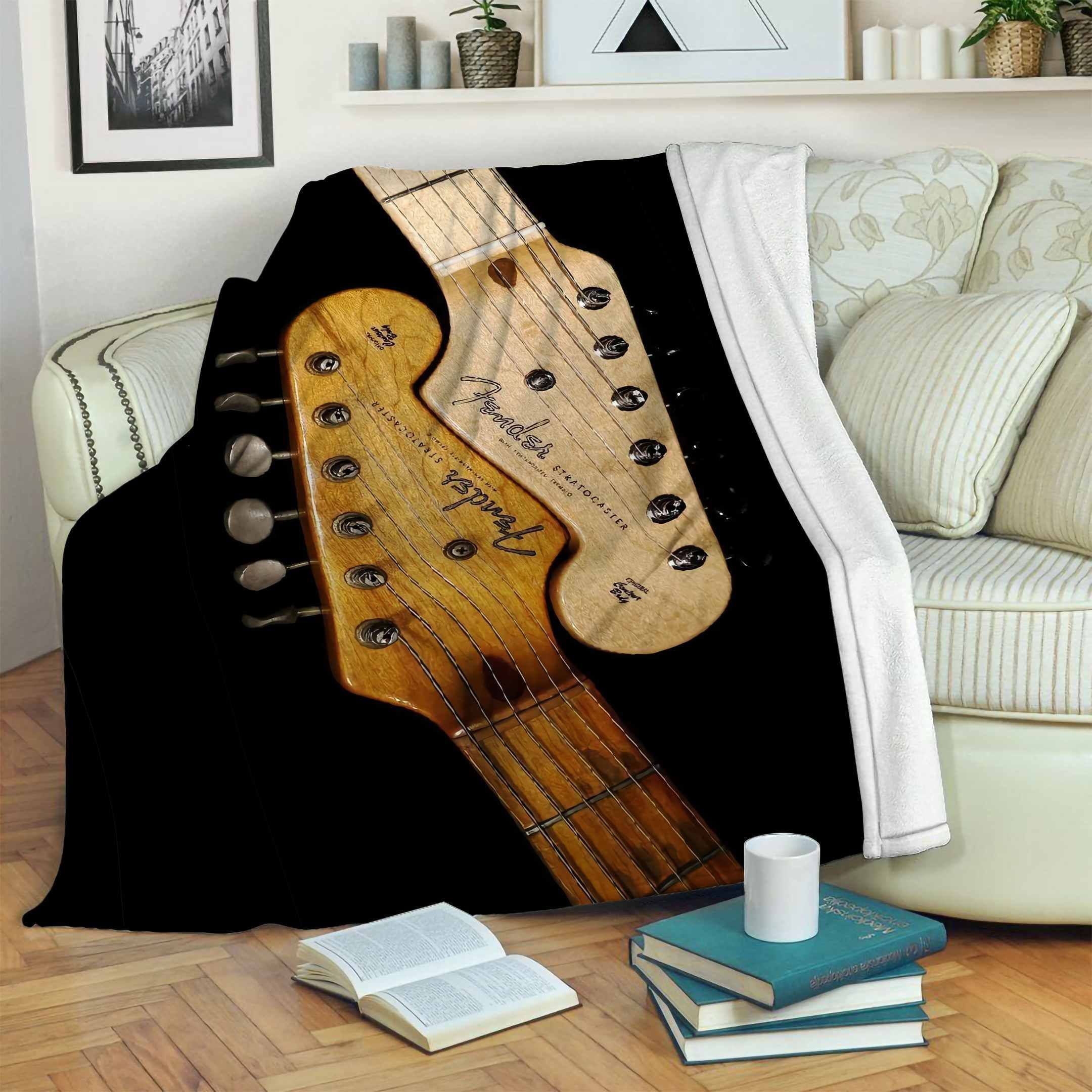 Guitar Fender Sherpa Fleece Blanket