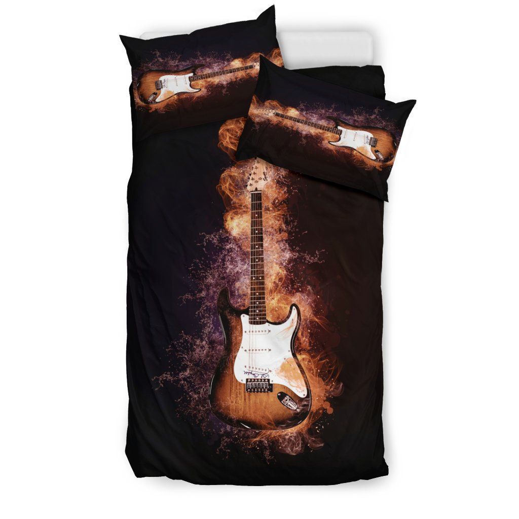 Guitar Flames Bedding Set