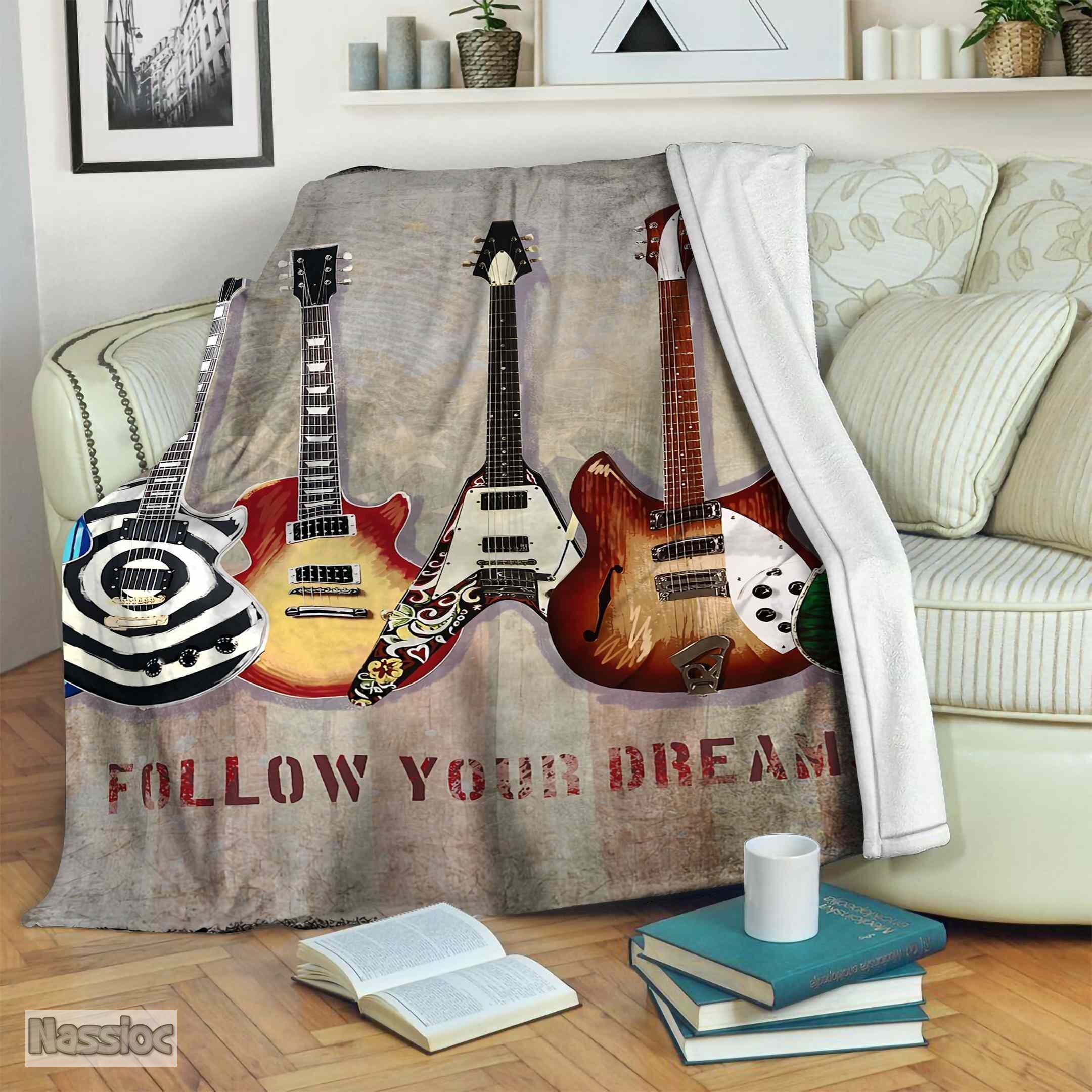 Guitar Fleece Blanket
