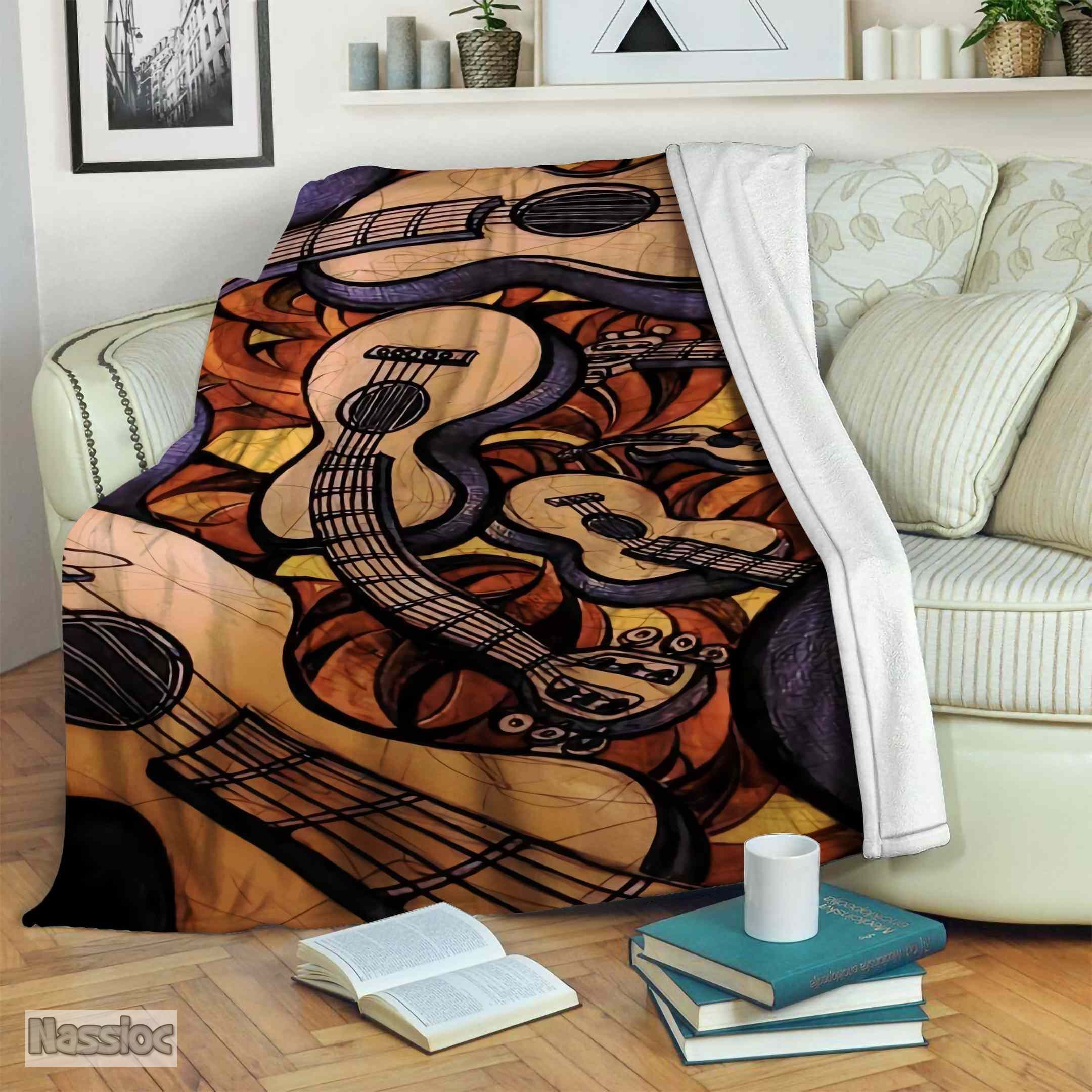 Guitar Fleece Blanket