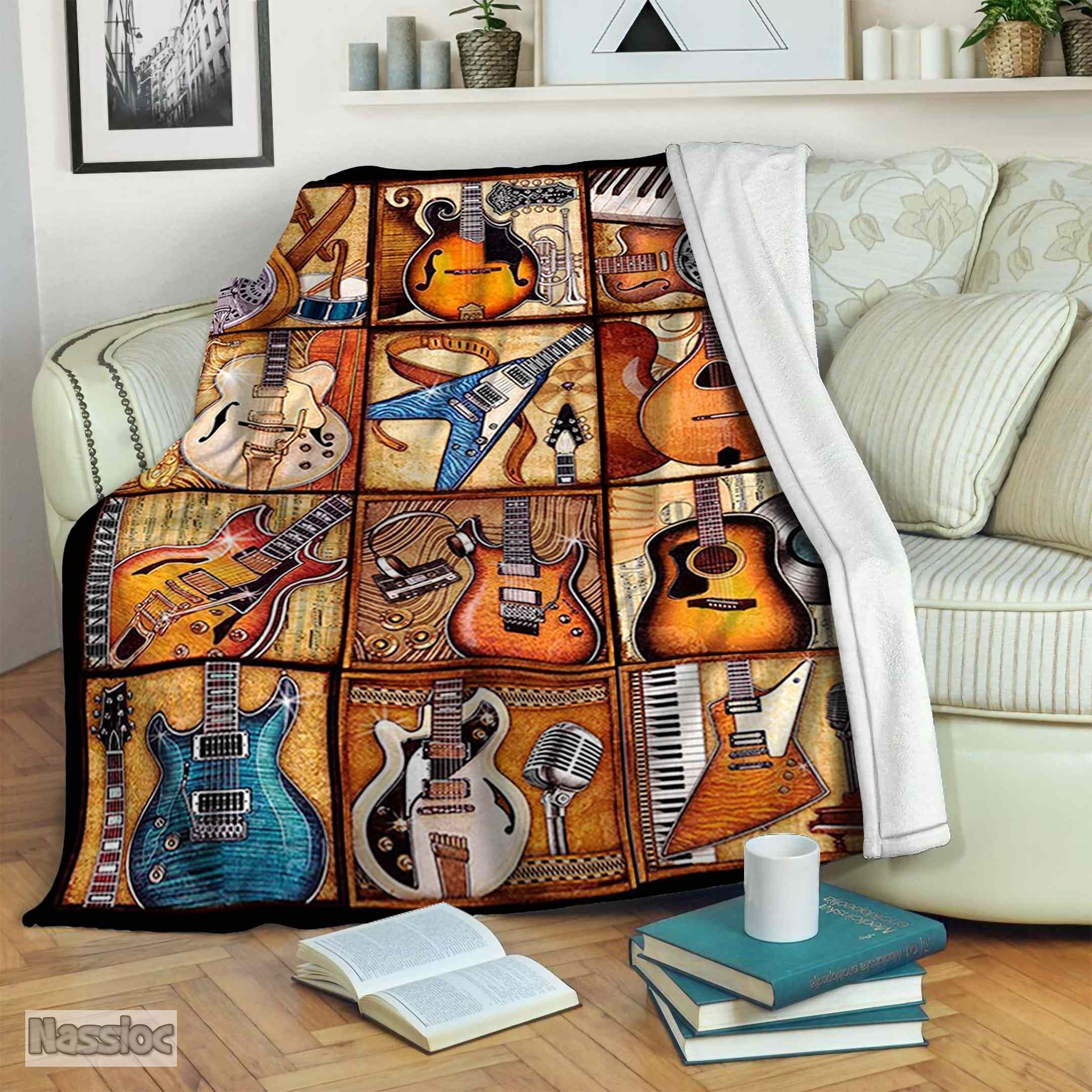 Guitar Fleece Blanket