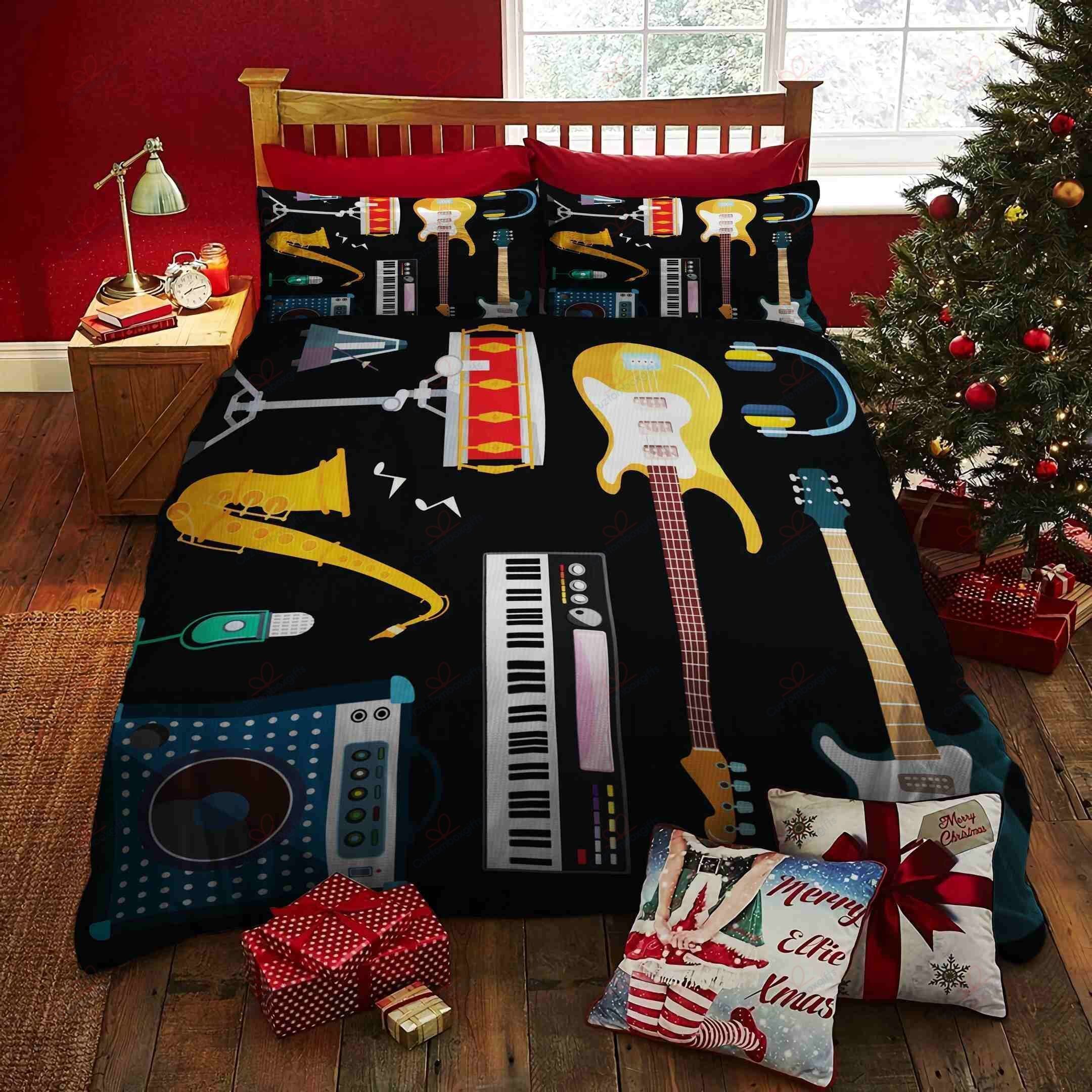 Guitar Keyboard Drum Saxophone Bedding Set