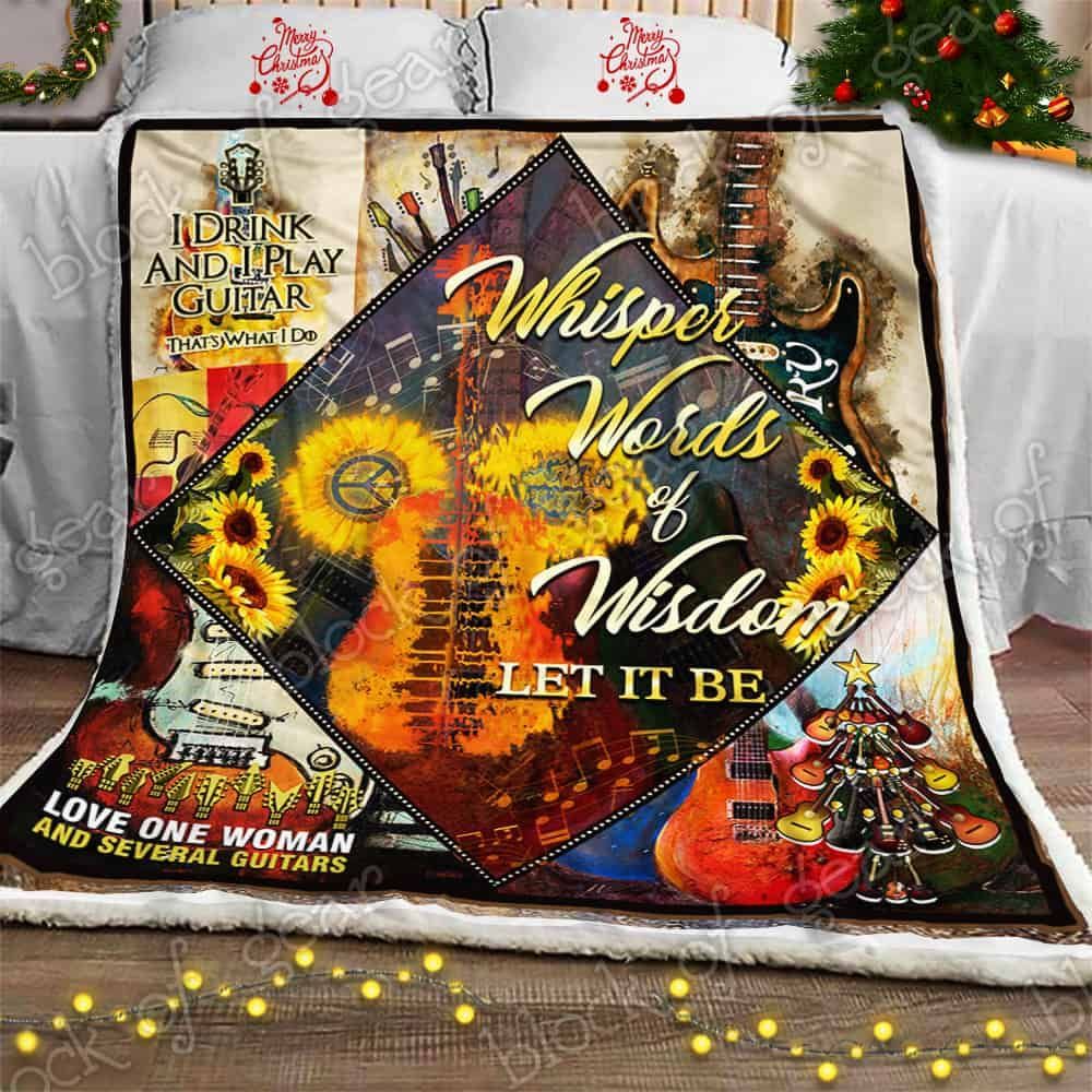Guitar Let It Be Fleece Blanket