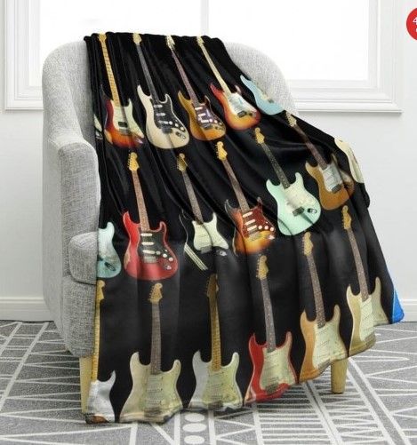 Guitar Music Sherpa Fleece Blanket