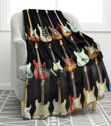 Guitar Music Sherpa Fleece Blanket