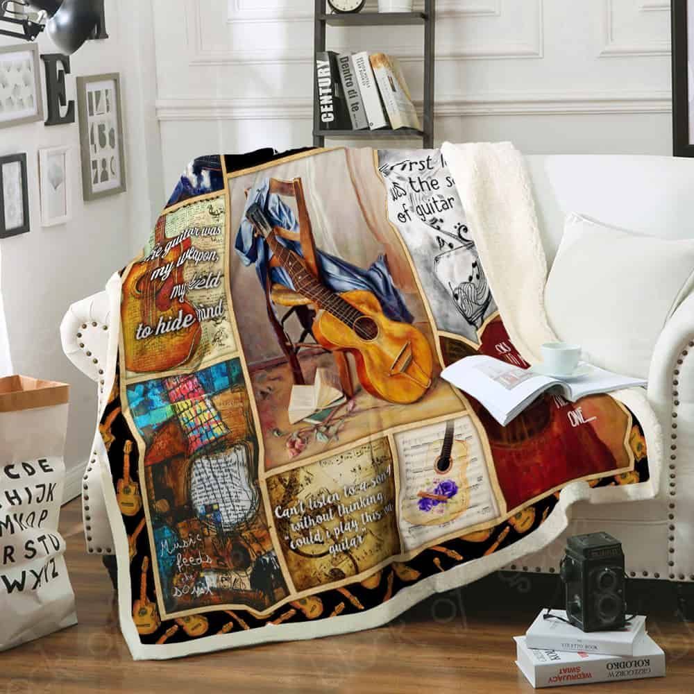 Guitar Music Is My Life Fleece Blanket