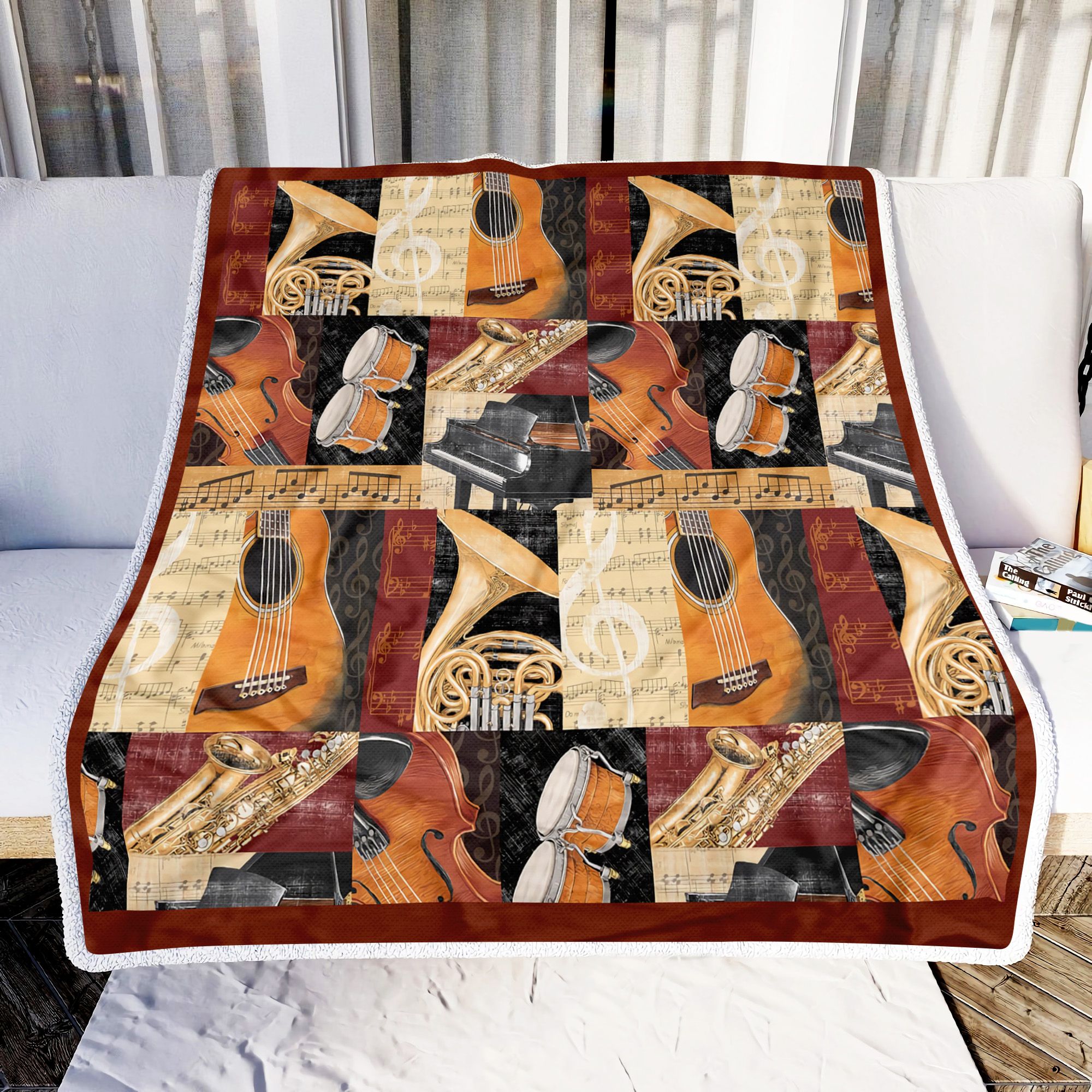 Guitar Music Things Fleece Blanket