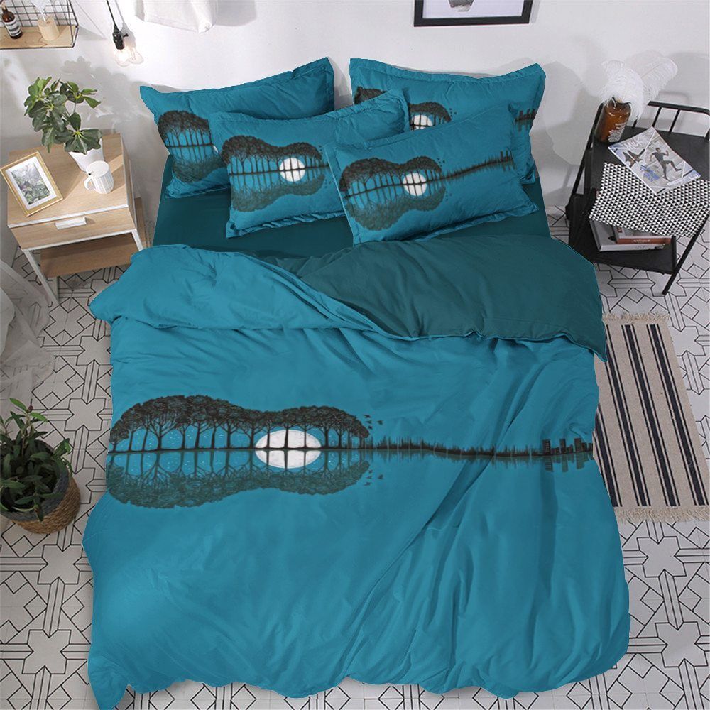Guitar Cotton Bed Sheets Spread Comforter Bedding Set
