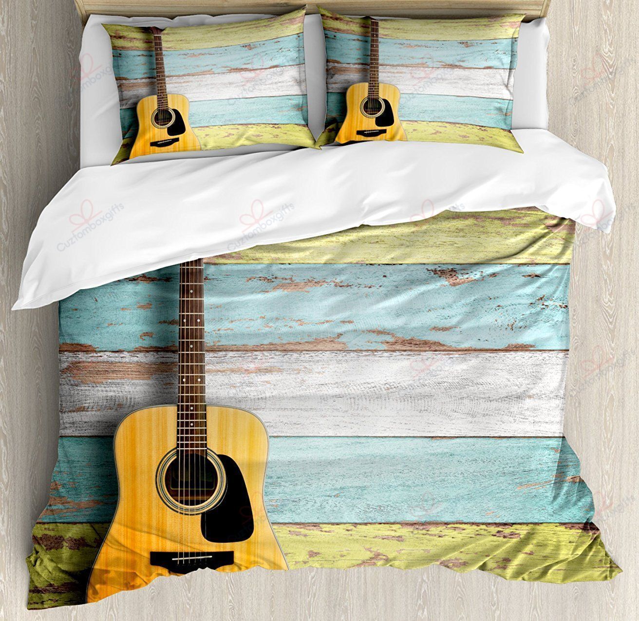 Guitar On Colorful Bedding Set