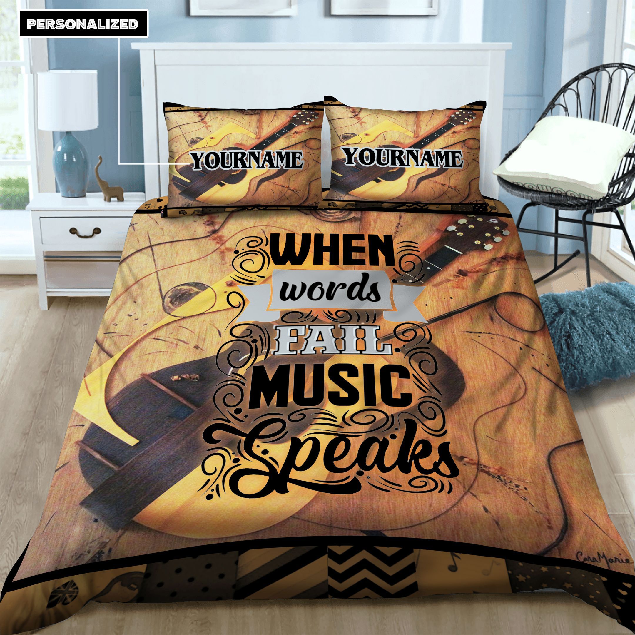 Guitar Personalized Bedding Set