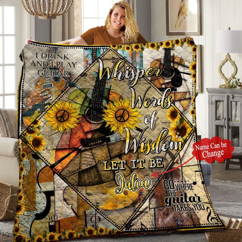 Guitar Personalized Quilt Blanket HHH040609NH