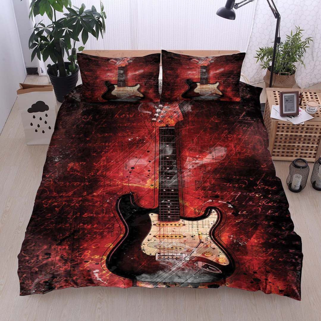 Guitar Red Bedding Set