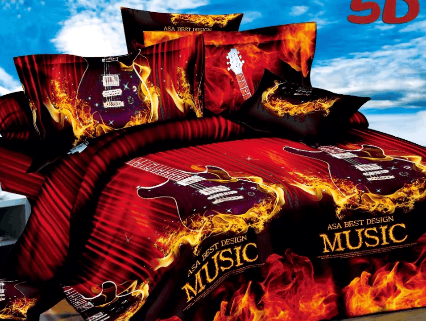 Guitar Rock Music Bedding Set