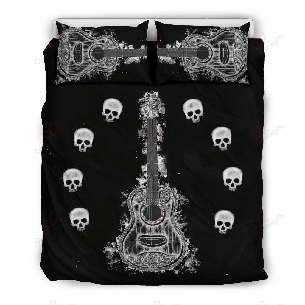 Guitar Skull Printed Bedding Set