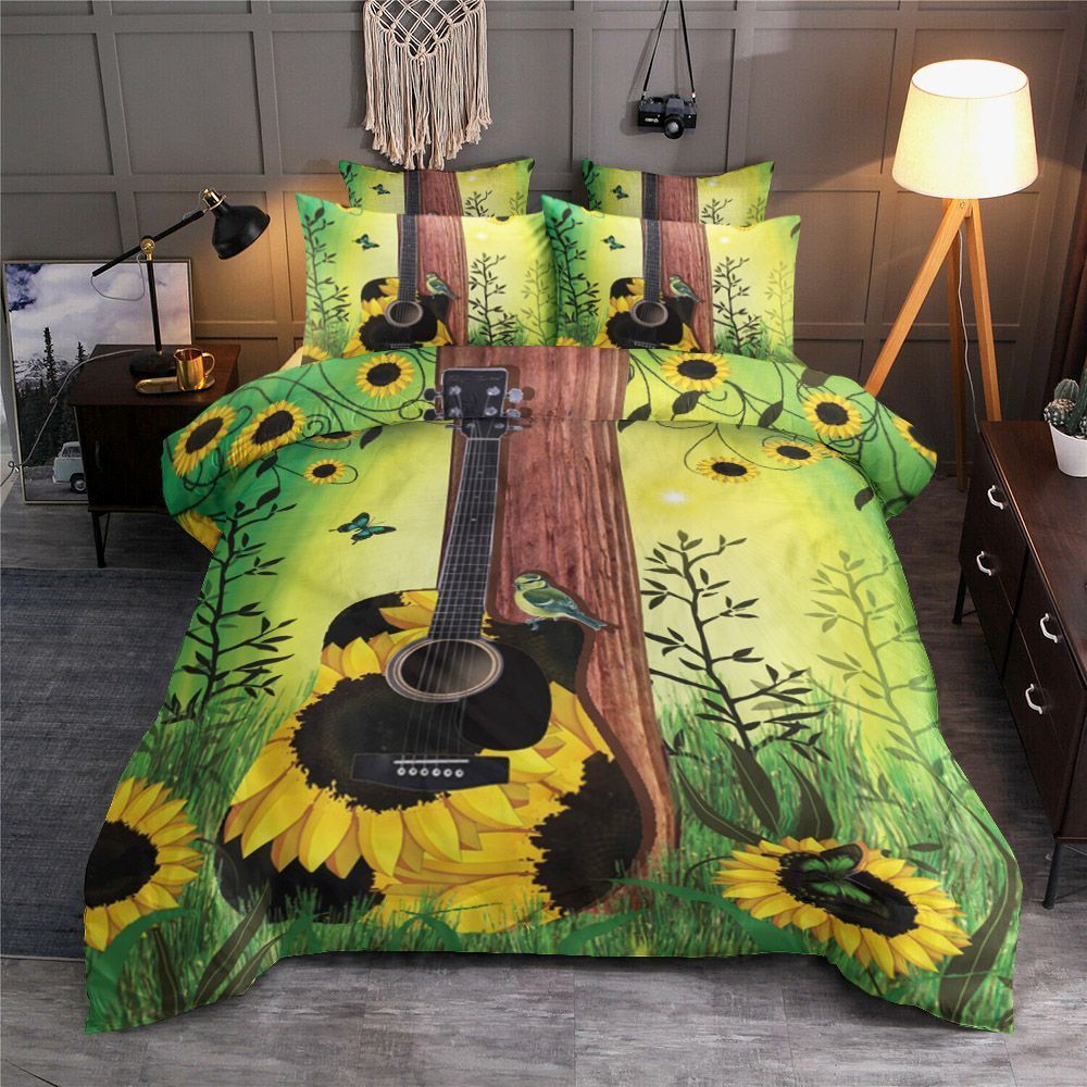 Guitar Sunflower Bedding Set