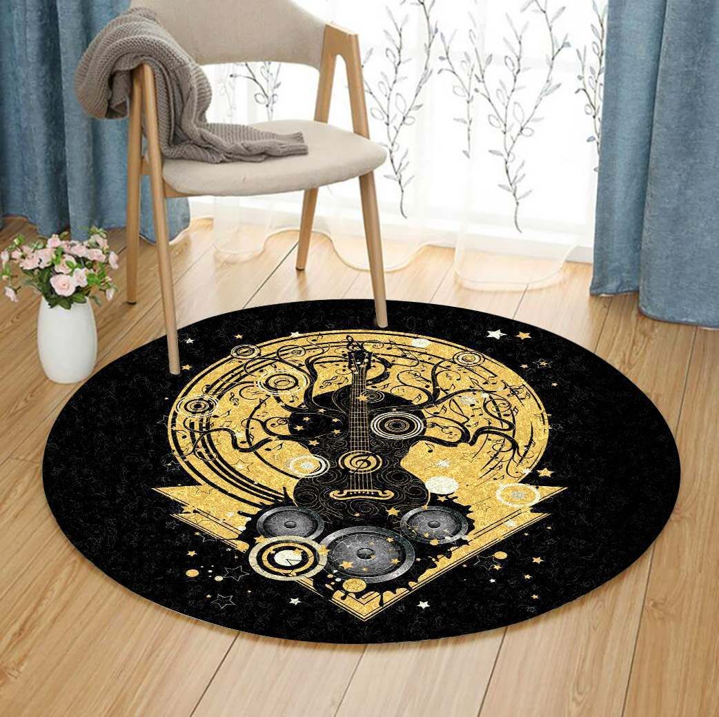 Guitar Tree Music Round Carpet