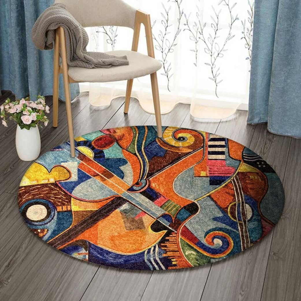 Guitar Violin Round Carpet