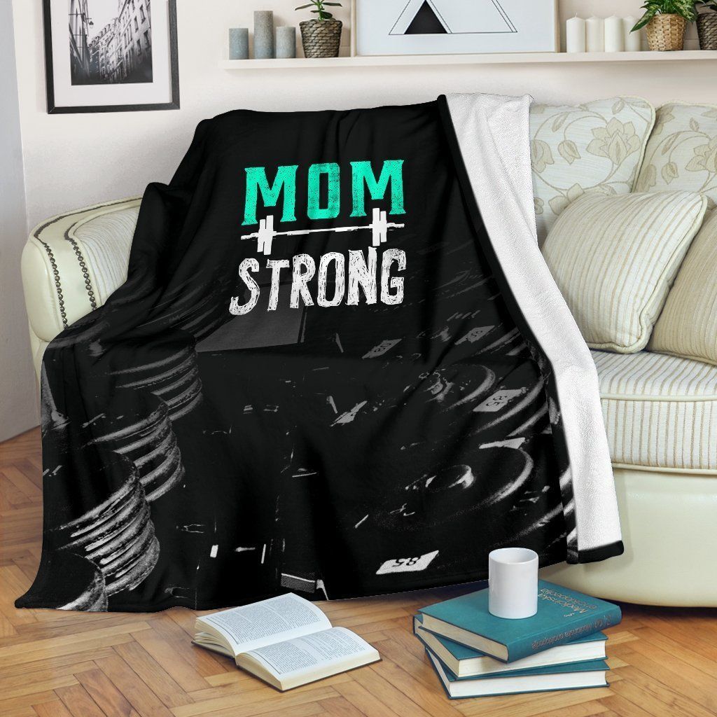 Gym Mom Strong Sherpa Fleece Blanket