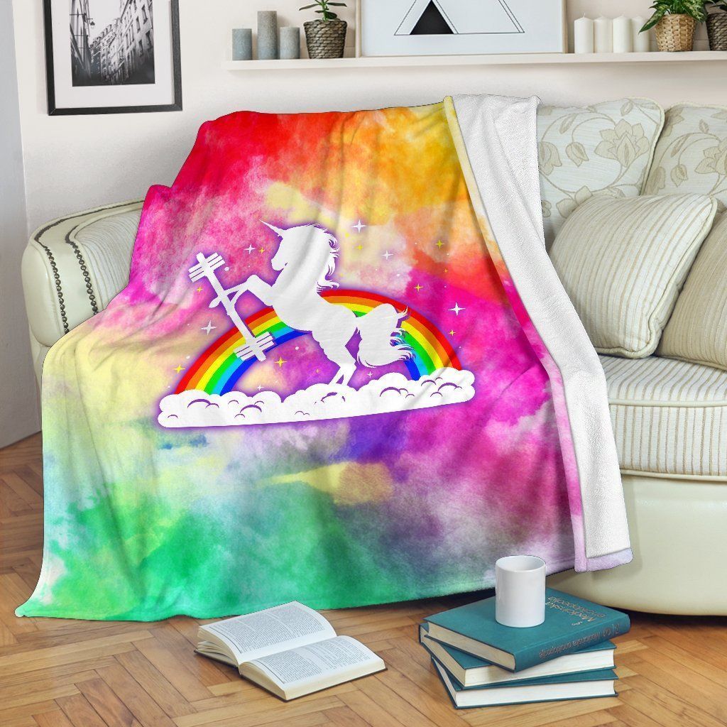 Gym Unicorn Sherpa Fleece Blanket