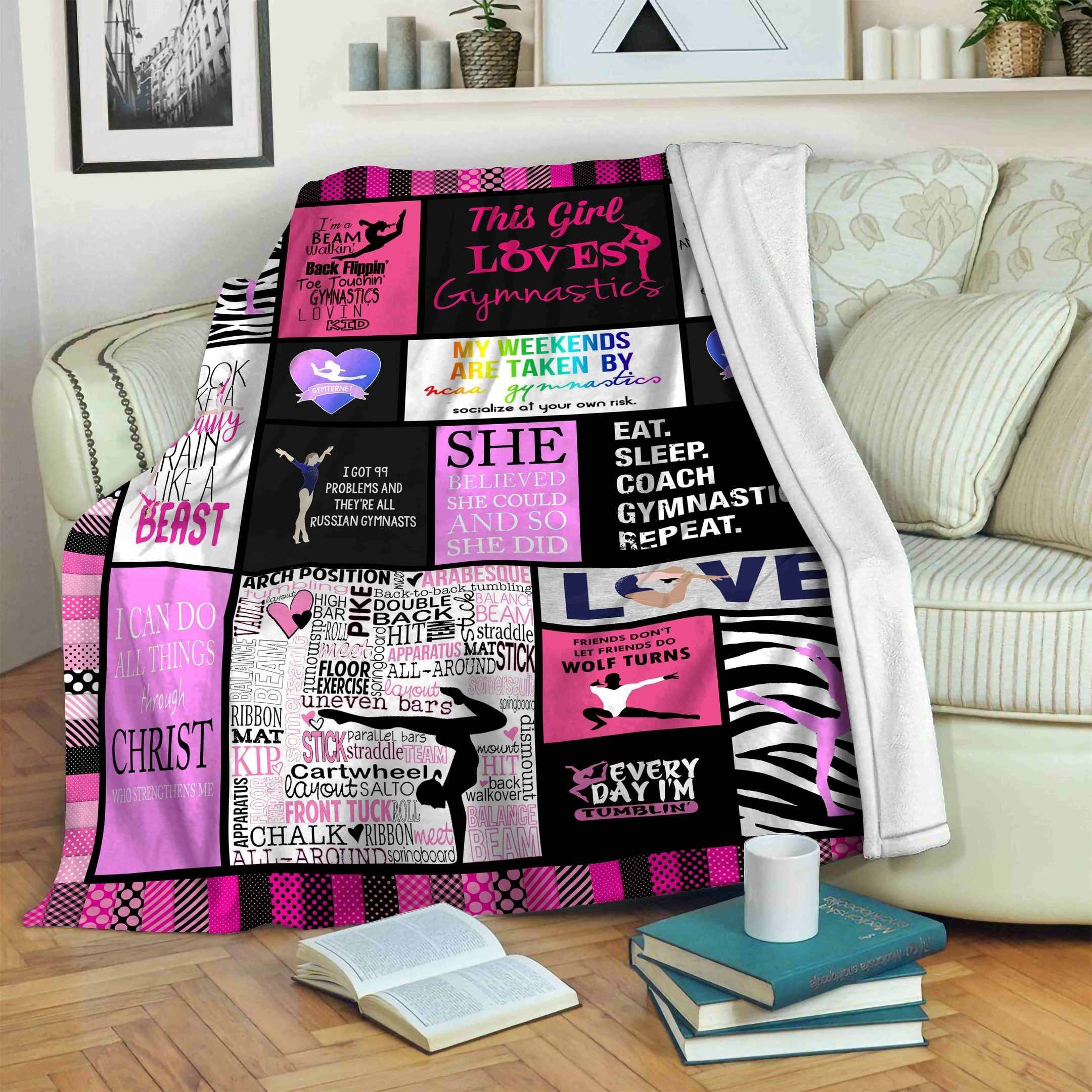 Gymnastic This Girl Loves Sherpa Fleece Blanket