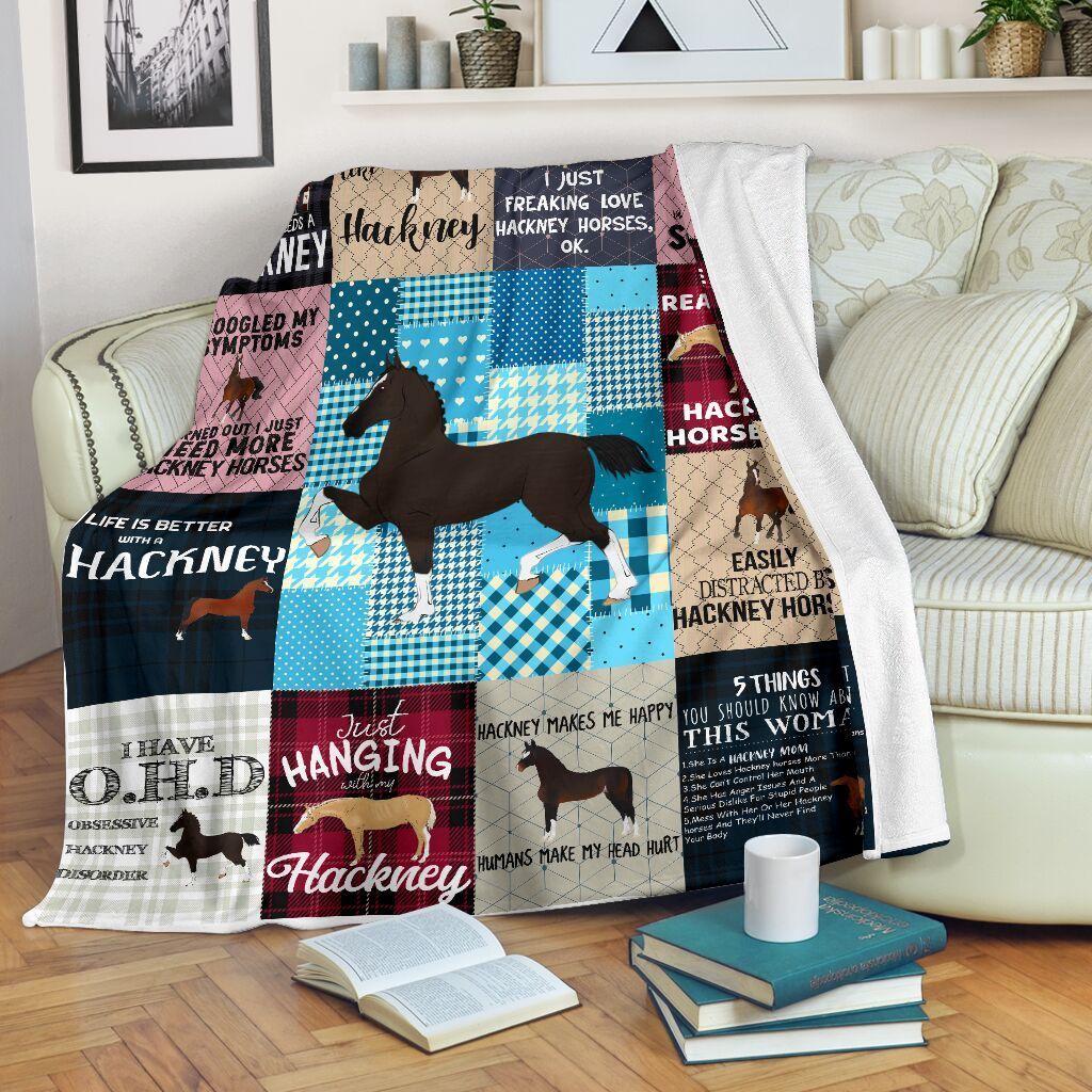 Hackney Horse Sherpa Fleece Blanket