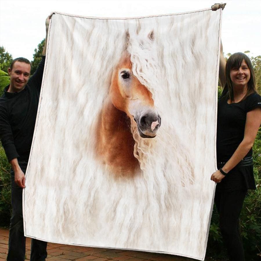 Haflinger Horse Sherpa Fleece Blanket