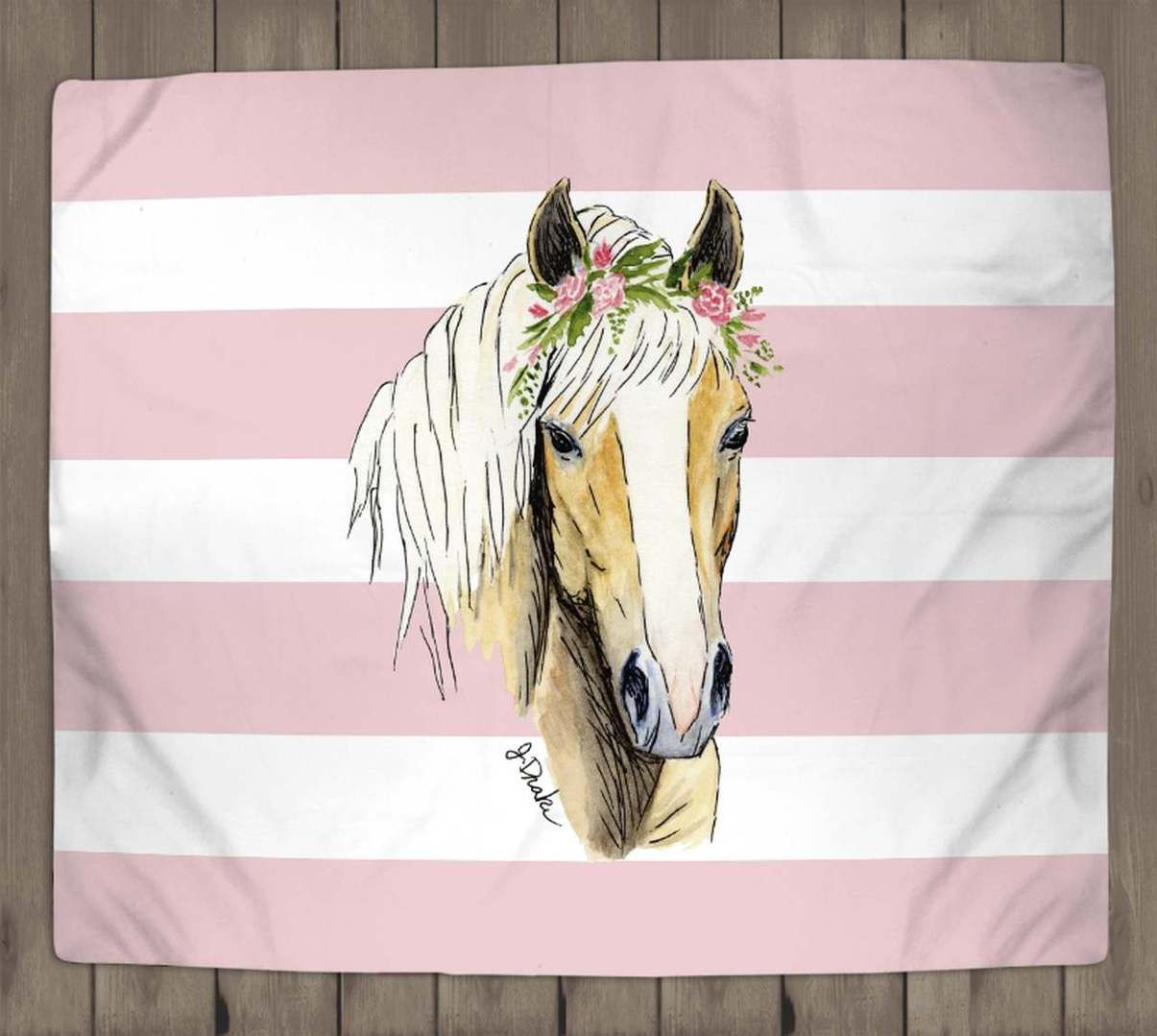 Haflinger Horse Sherpa Fleece Blanket