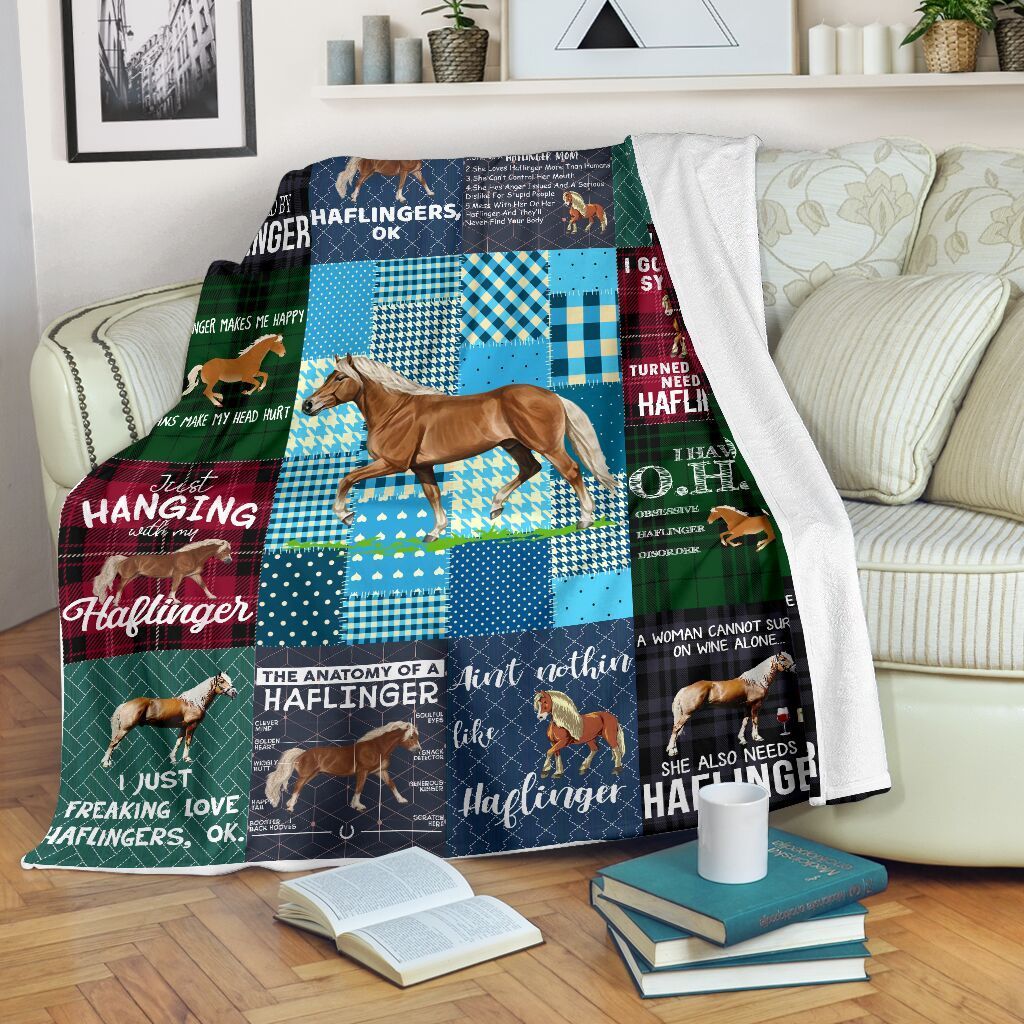 Haflinger Horse Sherpa Fleece Blanket