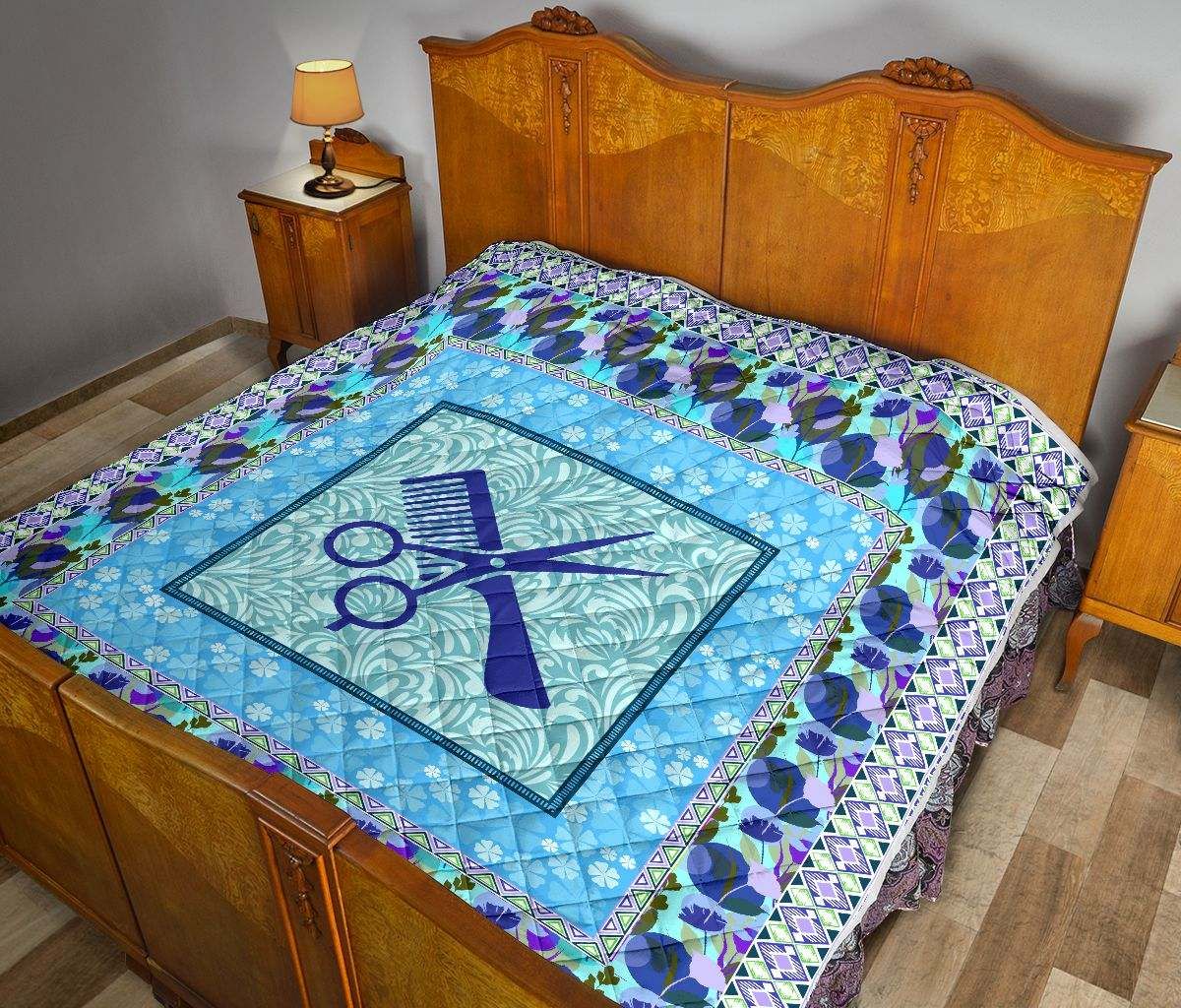 HAIR STYLIST BLUE FLOWER QUILT KD DHC281111550DD