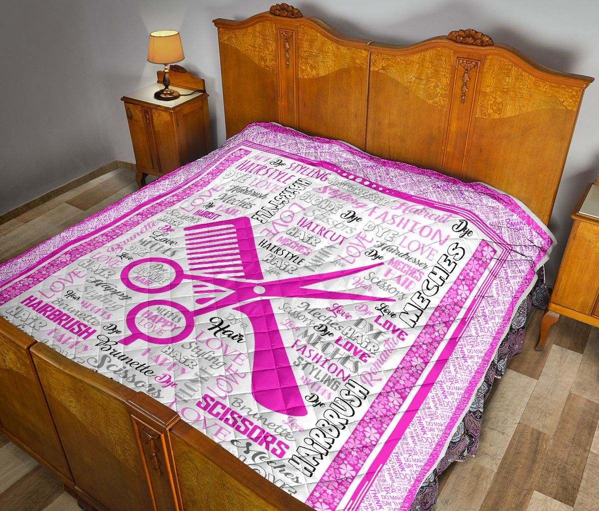 HAIR STYLIST TYPO PINK QUILT DHC281111546DD