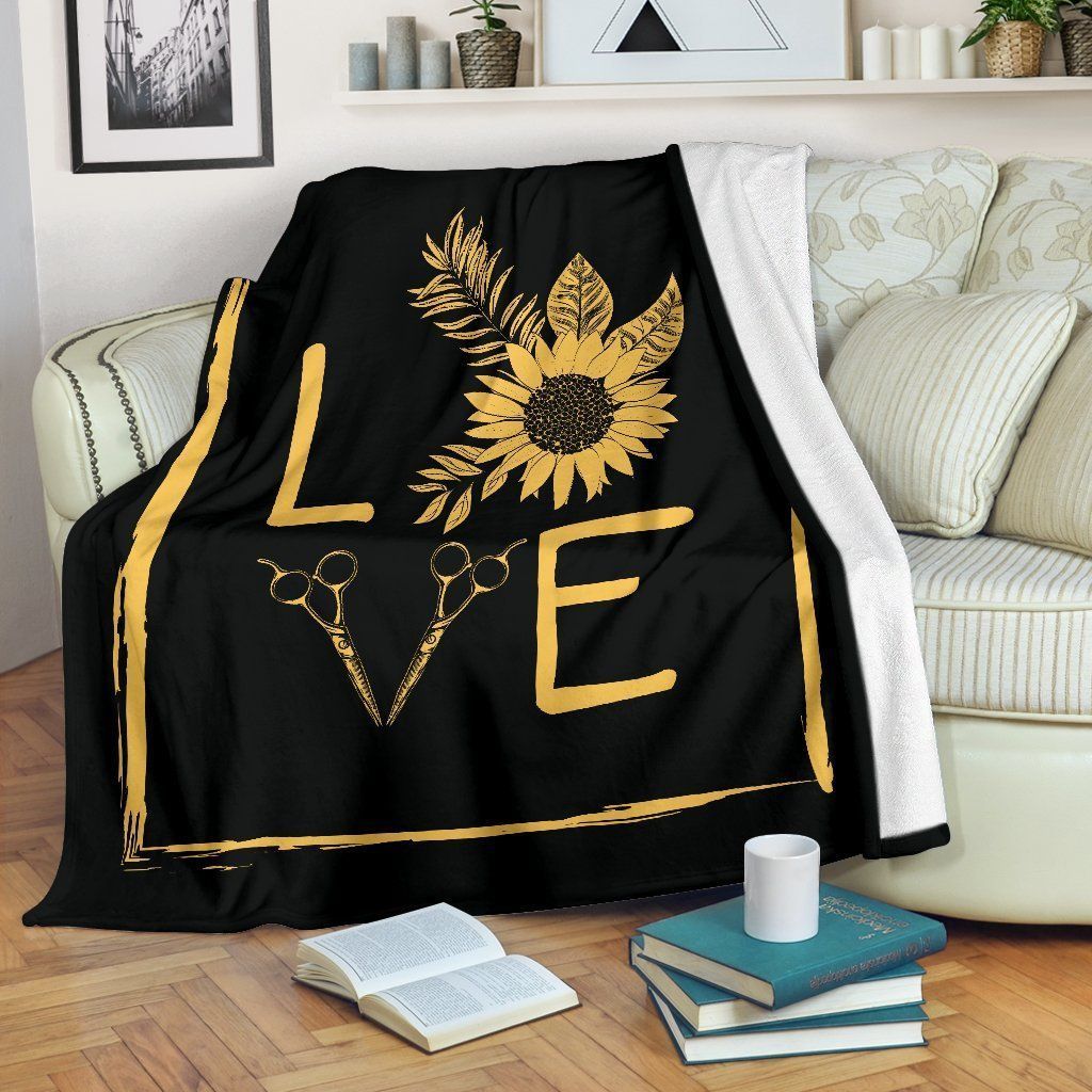 Hair Sunflower Sherpa Fleece Blanket