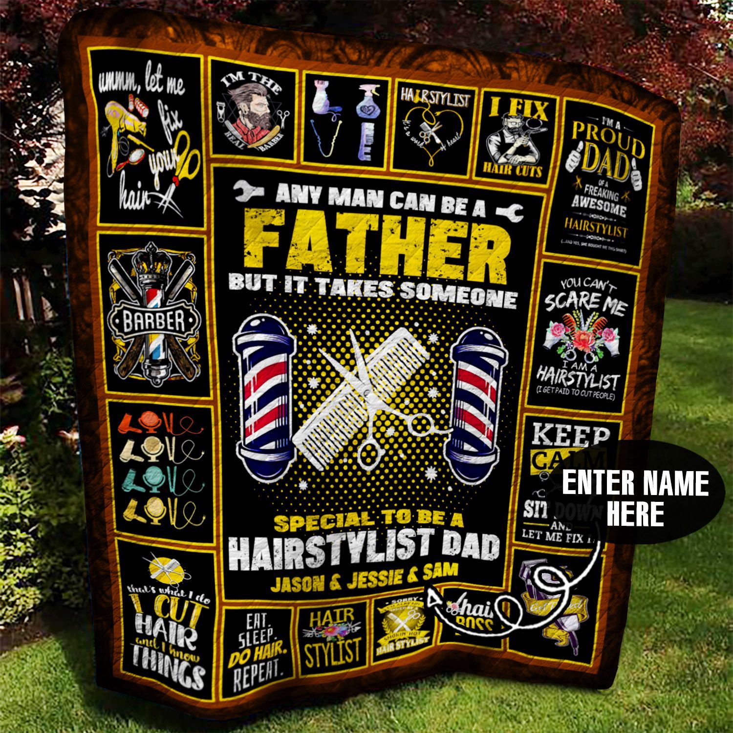 Hairstylist Dad Personalized Quilt Blanket BBB110618SM