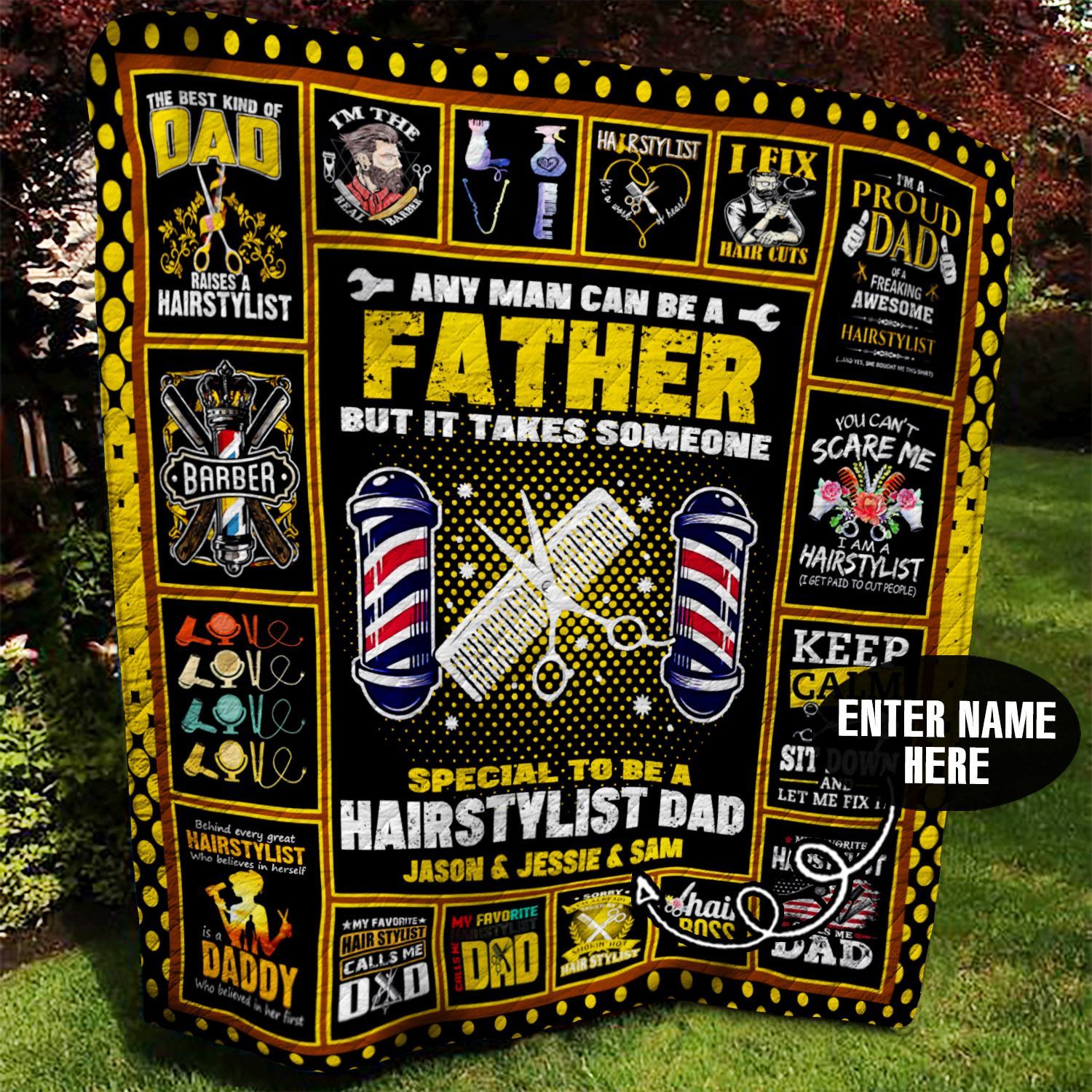 Hairstylist Dad Personalized Quilt Blanket BBB110620SM